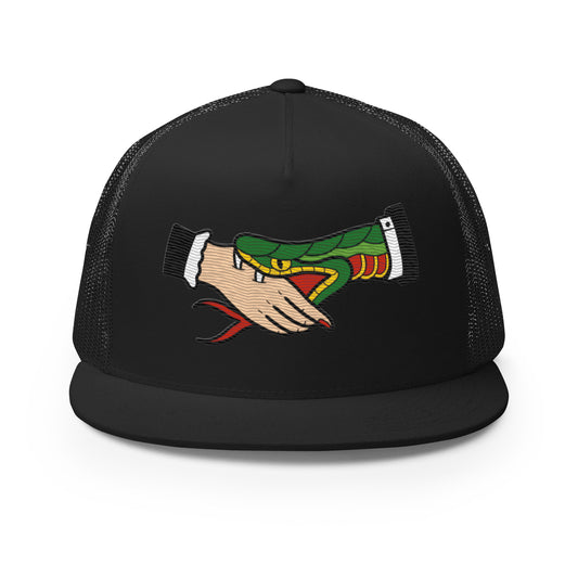original snake handshake trucker cap snapback hat by charlotte rose