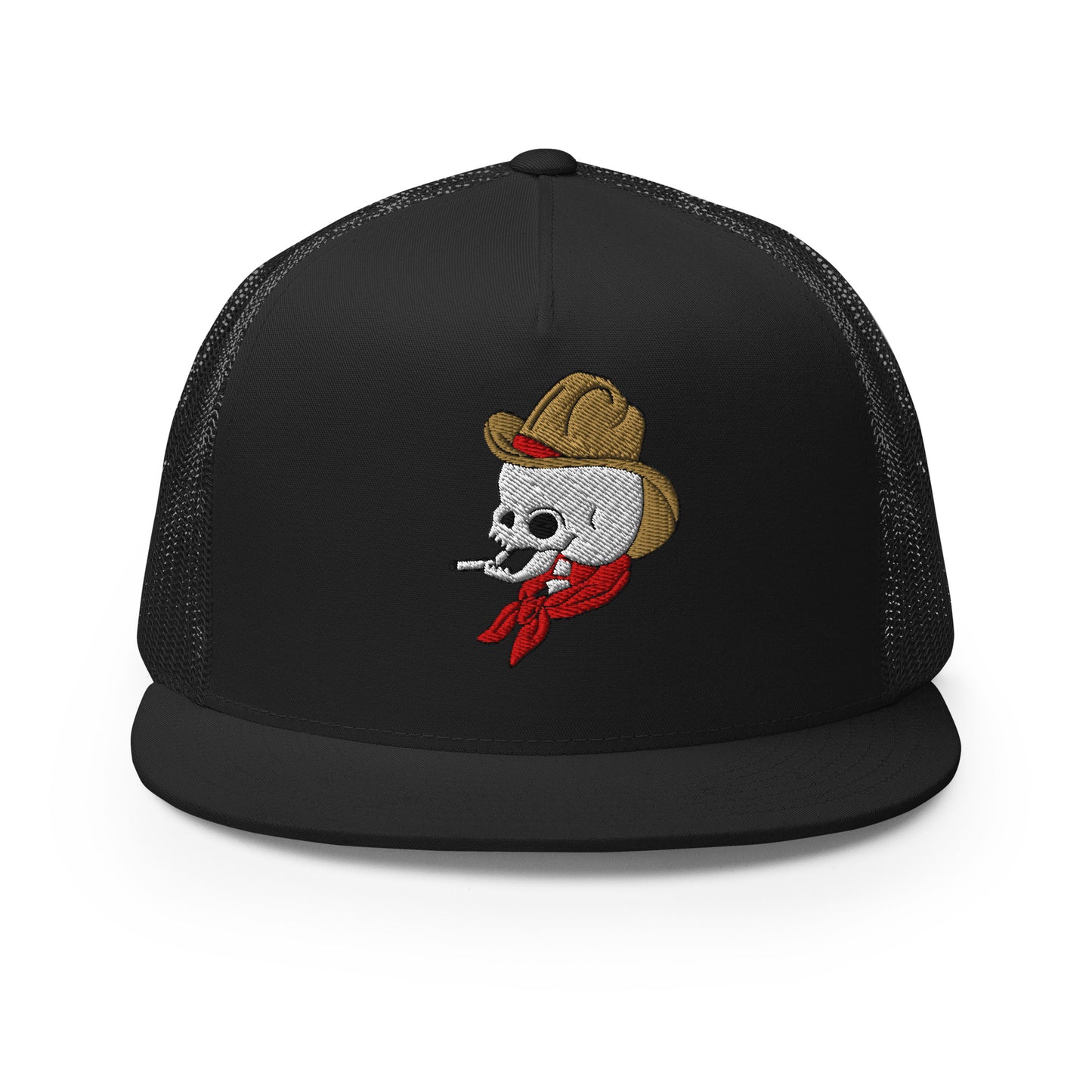 original cowboy smoking skull trucker cap snapback hat by charlotte rose