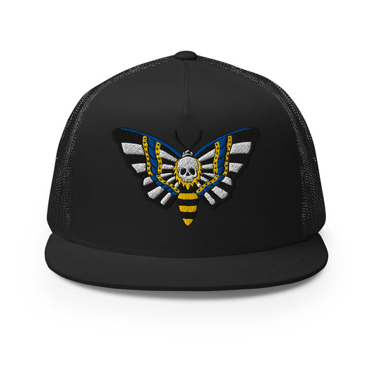 original death head hawkmoth trucker cap snapback hat by charlotte rose