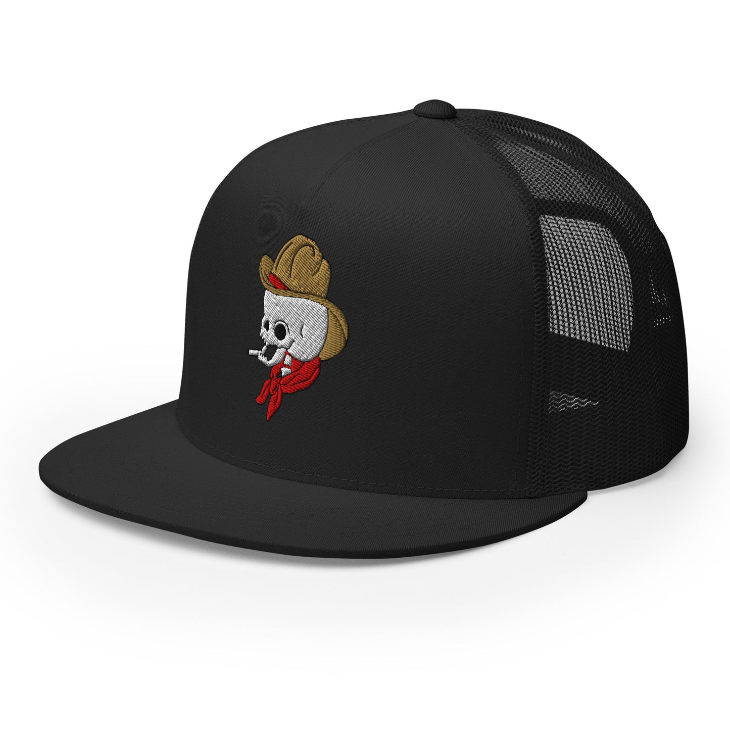 original cowboy smoking skull trucker cap snapback hat by charlotte rose