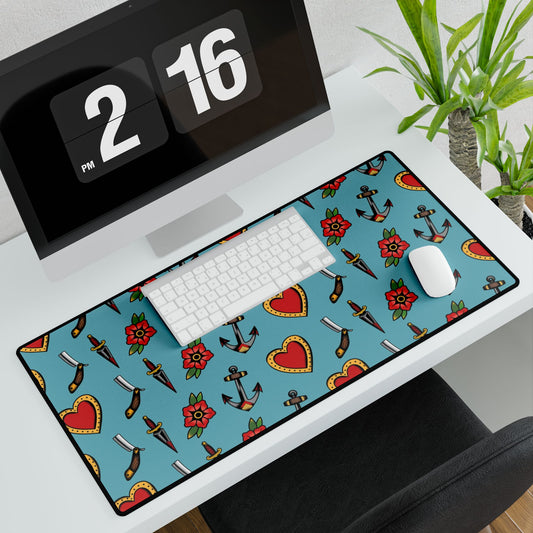 Tattoo Flash Desk Mat - Alternative Art Gaming Mouse Pad | Office Decor