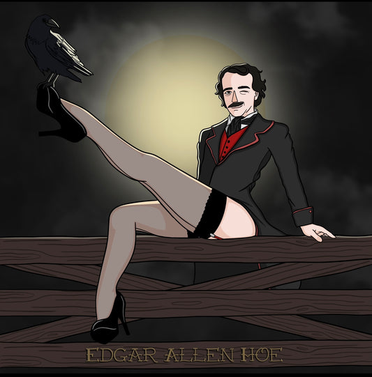 original edgar allen poe funny art print by charlotte rose