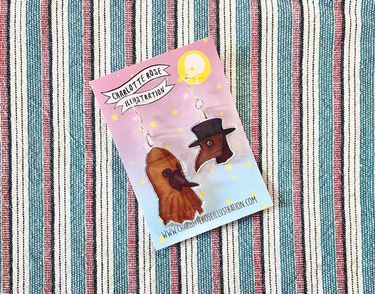 original mismatch plague doctor earrings by charlotte rose