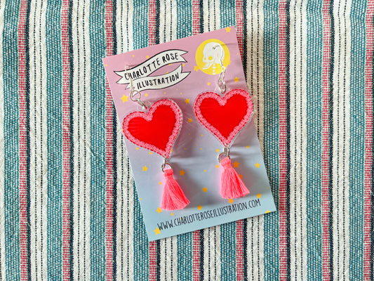 original heart tassel nipple tassel burlesque earrings by charlotte rose