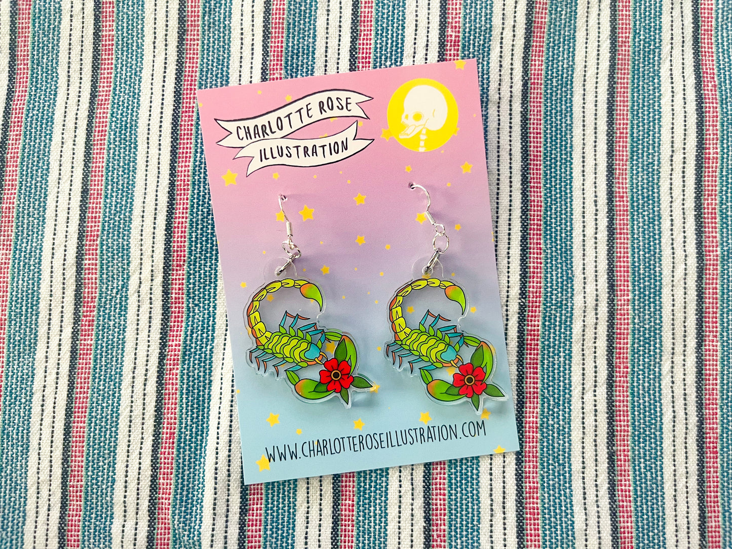 original scorpion tattoo design earrings by charlotte rose