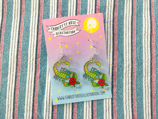 original scorpion tattoo design earrings by charlotte rose