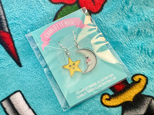 original star and moon earrings