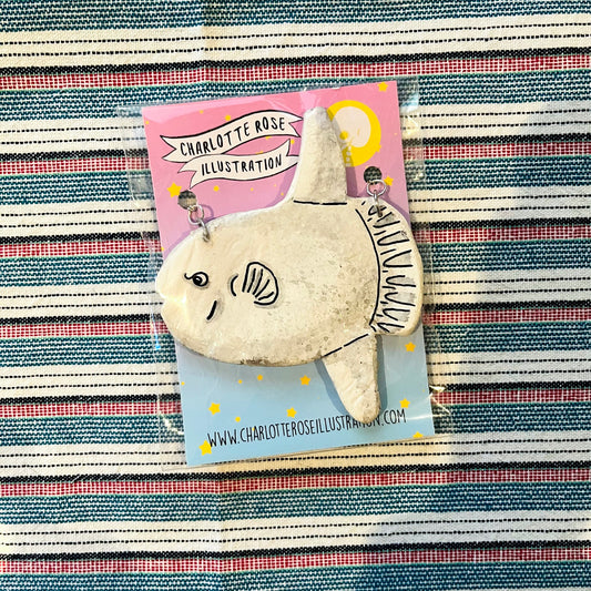 original handmade clay necklace by charlotte rose sunfish necklace