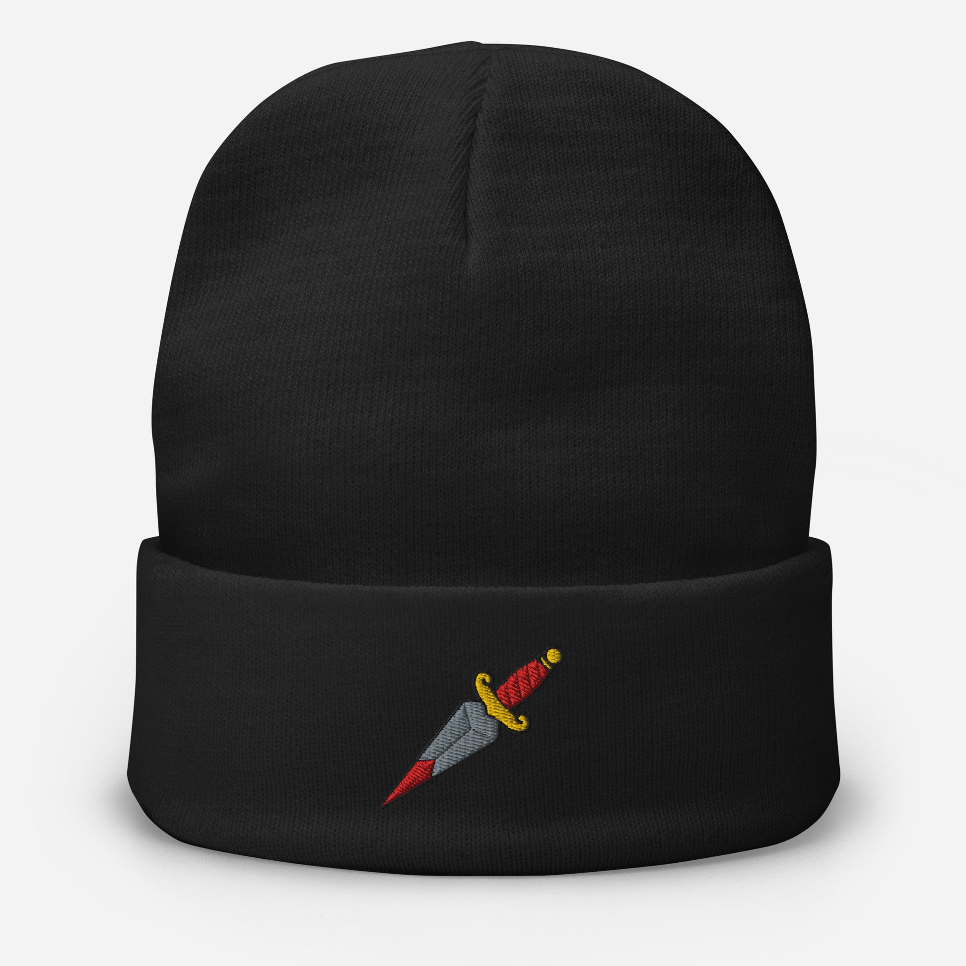 original dagger embroidered beanie hat