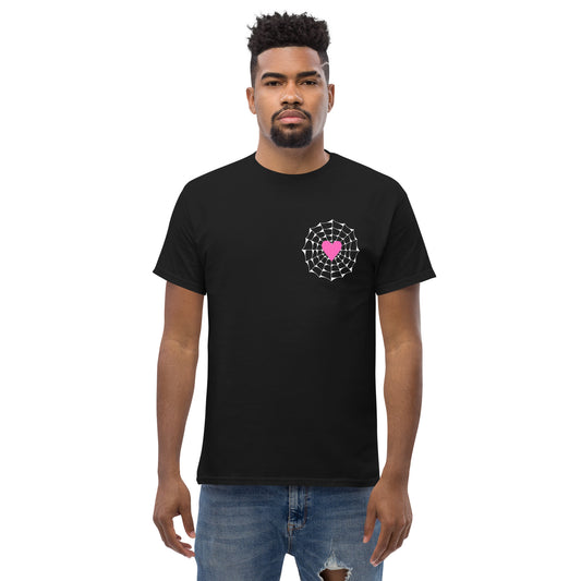 Heart in the Web Pink Unisex T-Shirt