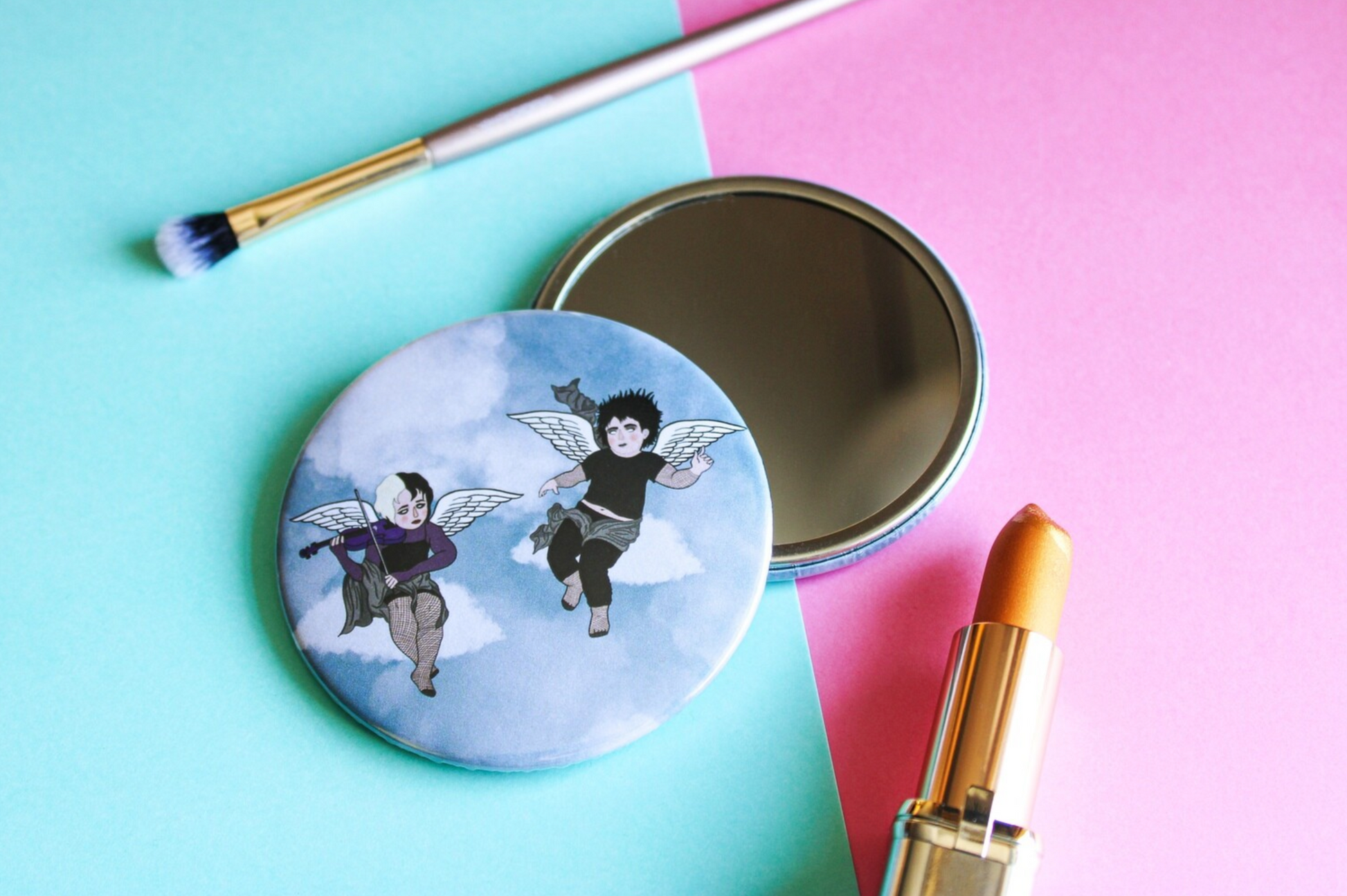 original goth cherub pocket mirror from charlotte rose