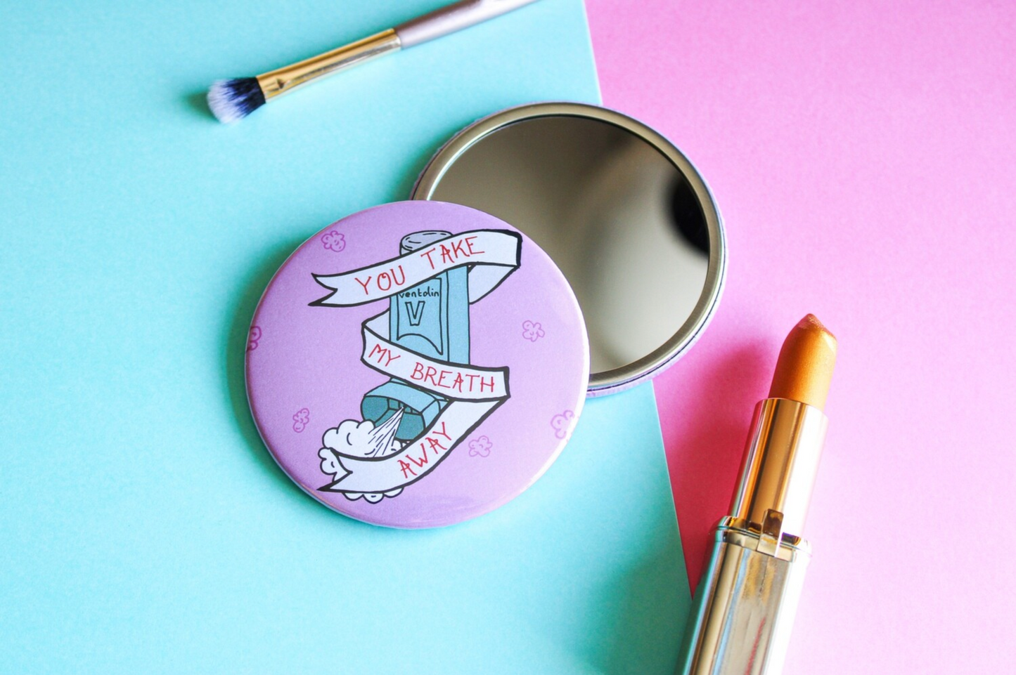 original asthma inhaler pocket mirror from charlotte rose