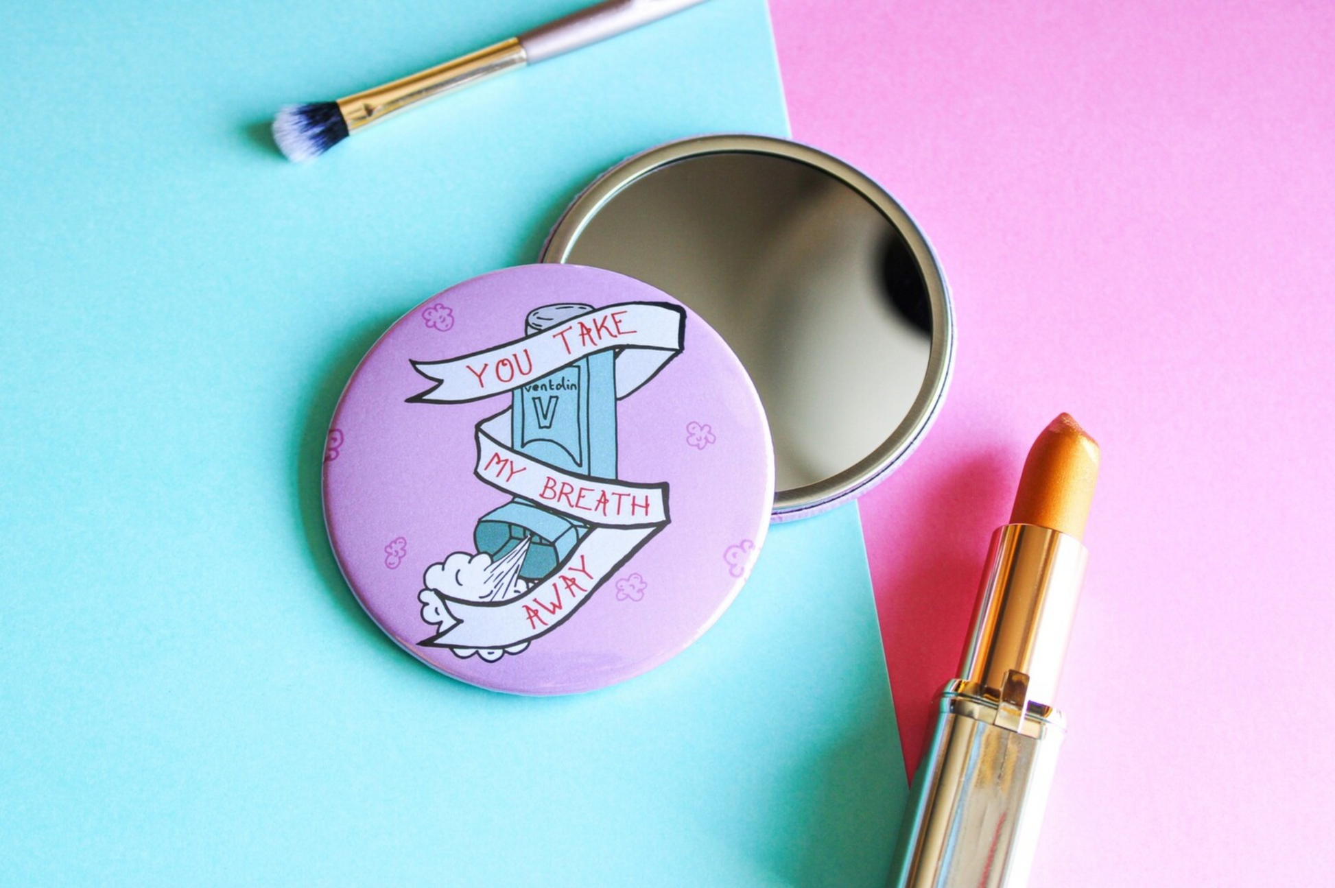 original asthma inhaler pocket mirror from charlotte rose