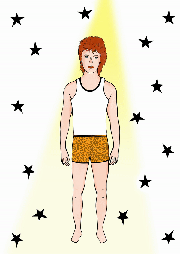 original davie bowie ziggy stardust paper doll by charlotte rose