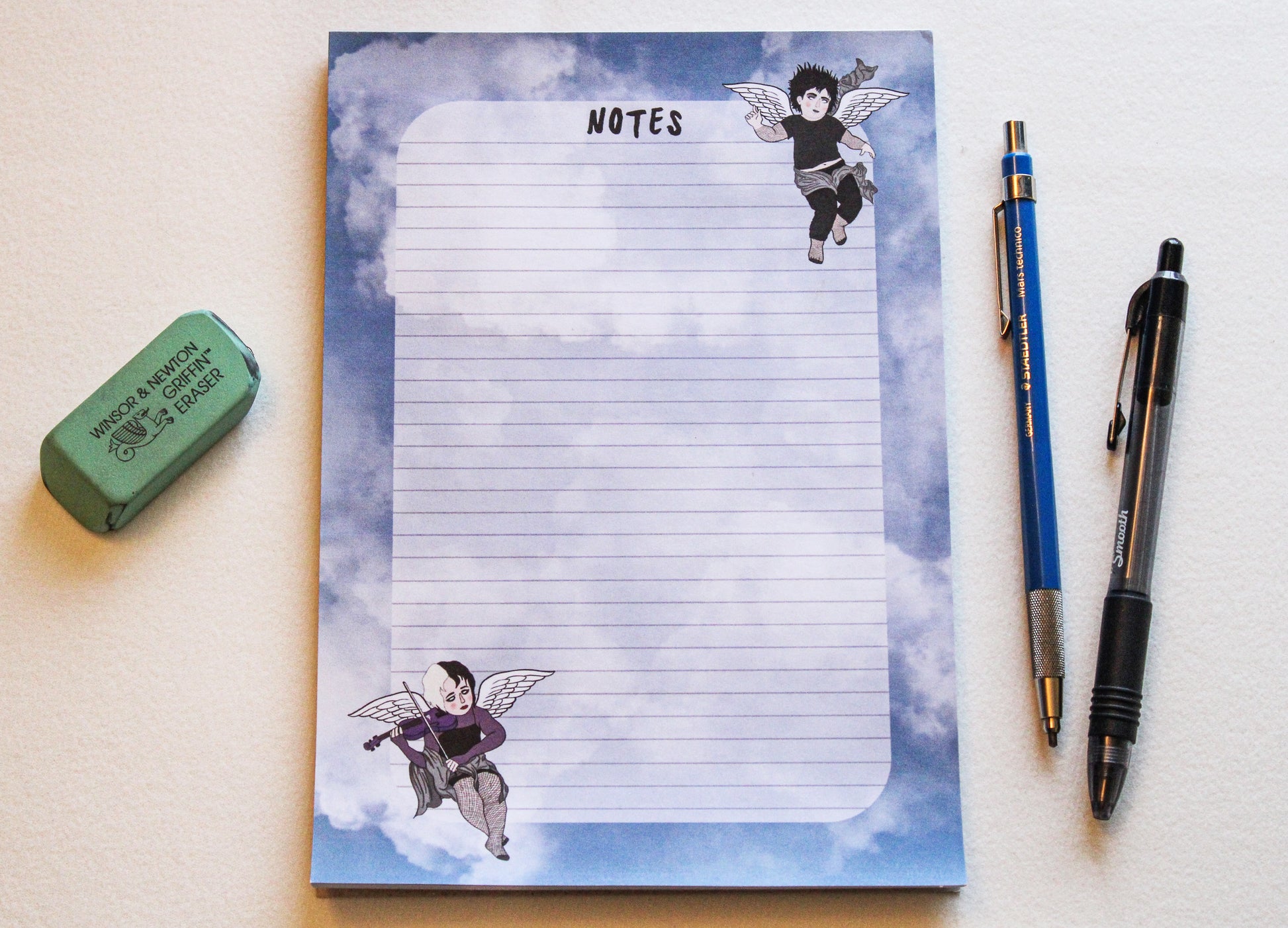 original goth cherub stationery from charlotte rose