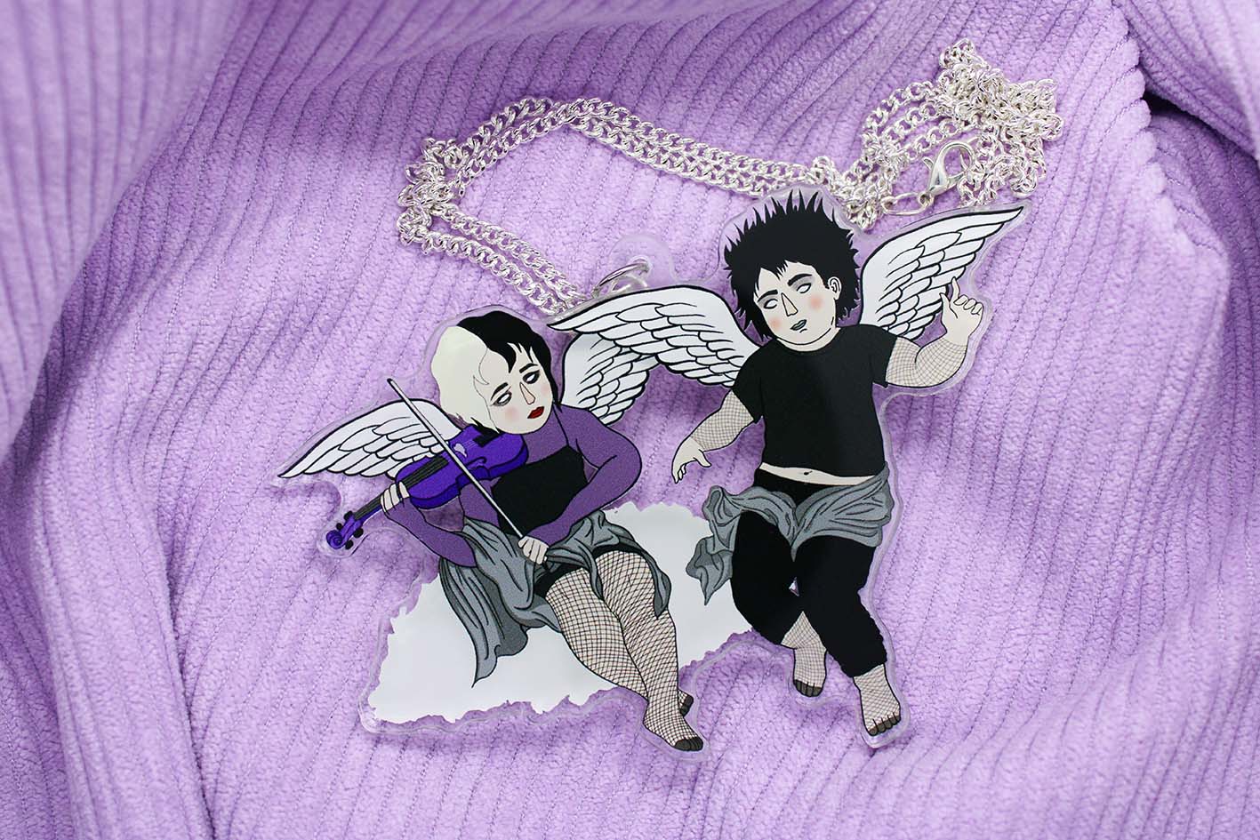 original goth cherub large statement necklace from charlotte rose