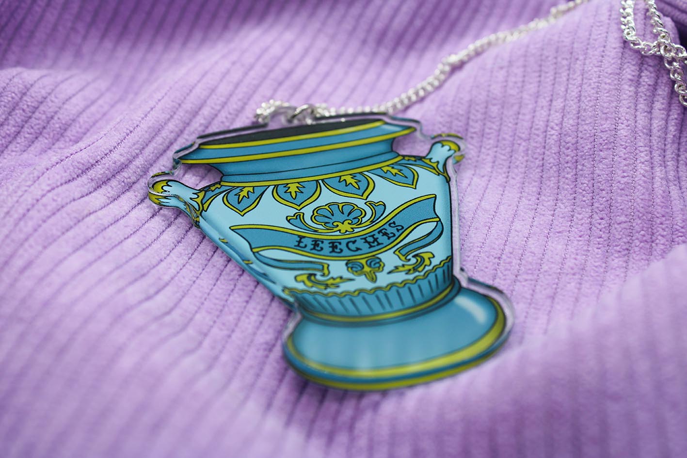 original blue and gold leech jar necklace from charlotte rose