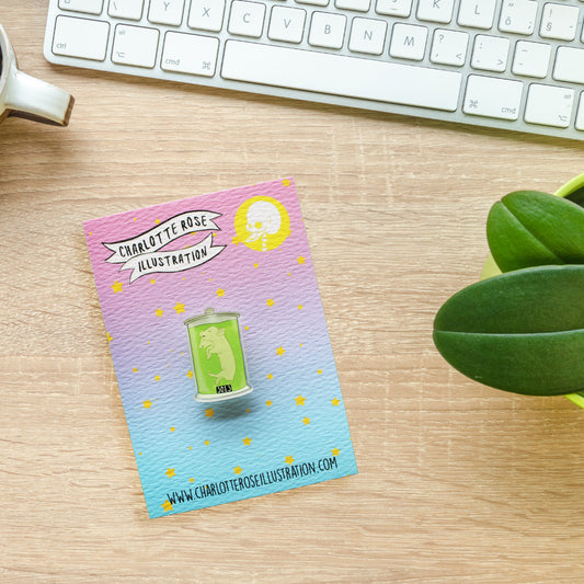 original preserved two headed piglet in formaldehyde jar pin badge from charlotte rose