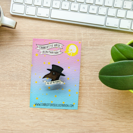 original plague doctor pin badge from charlotte rose