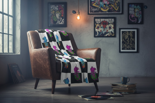 Psychedelic Panthers Throw Blanket