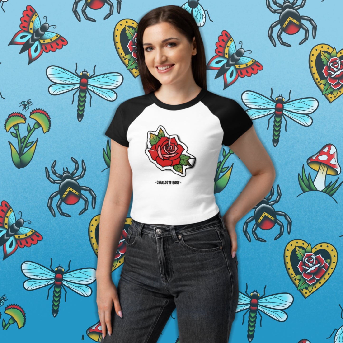 Women’s micro rib raglan baby tee