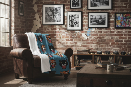 Fierce Cat Throw Blanket