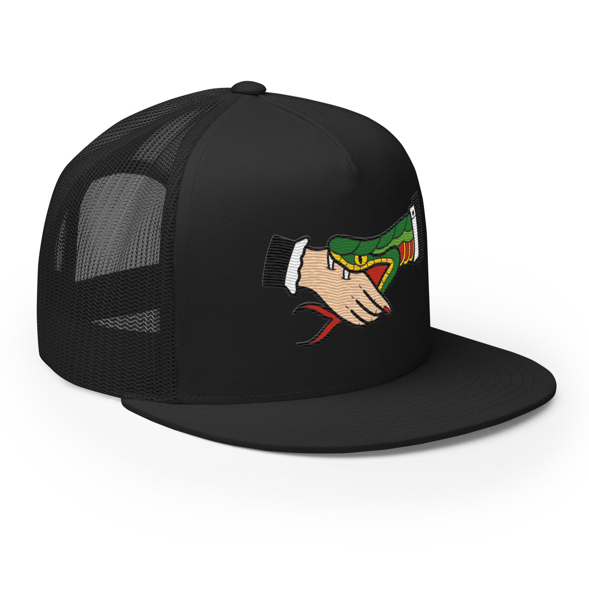 original snake handshake trucker cap snapback hat by charlotte rose