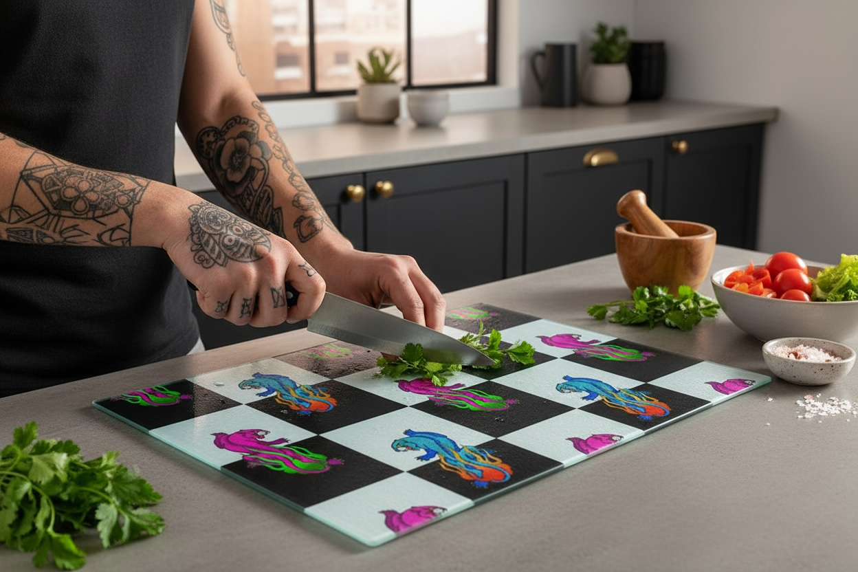 Double Panther Glass cutting board