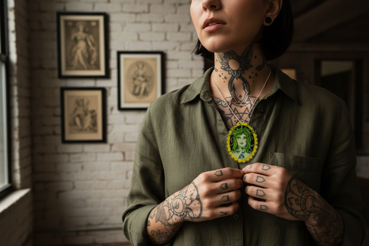 Medusa Cameo Necklace