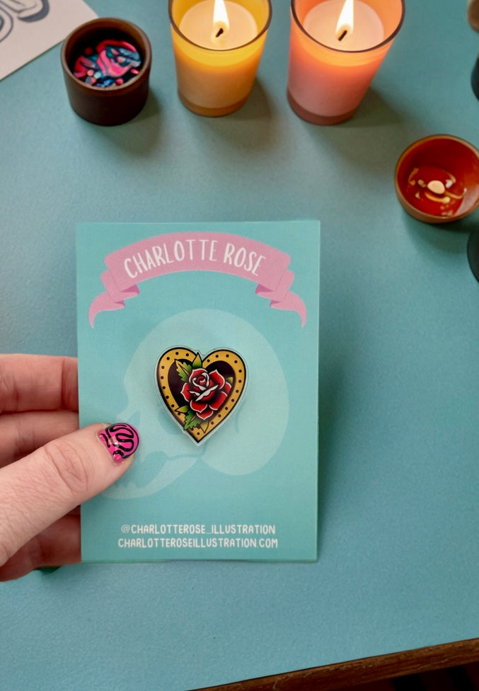 Trad Rose pin badge