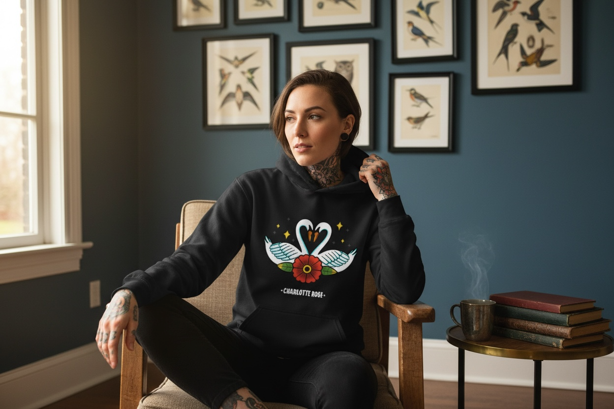 Swans in Love Unisex Hoodie