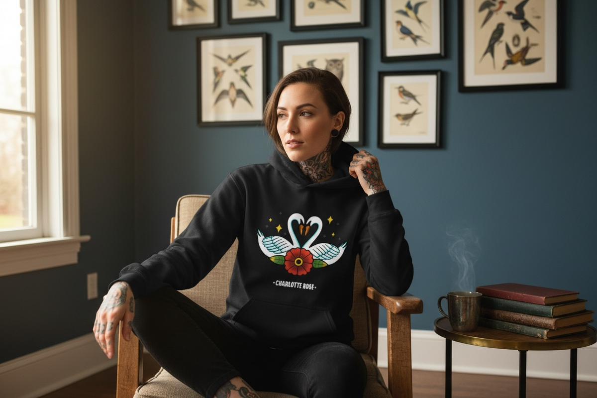 Swans in Love Unisex Hoodie