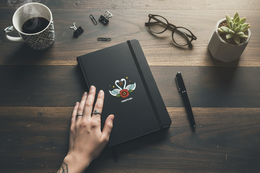 Swans in Love Hardcover Notebook