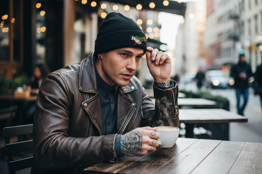 Snake Hand Embroidered Beanie