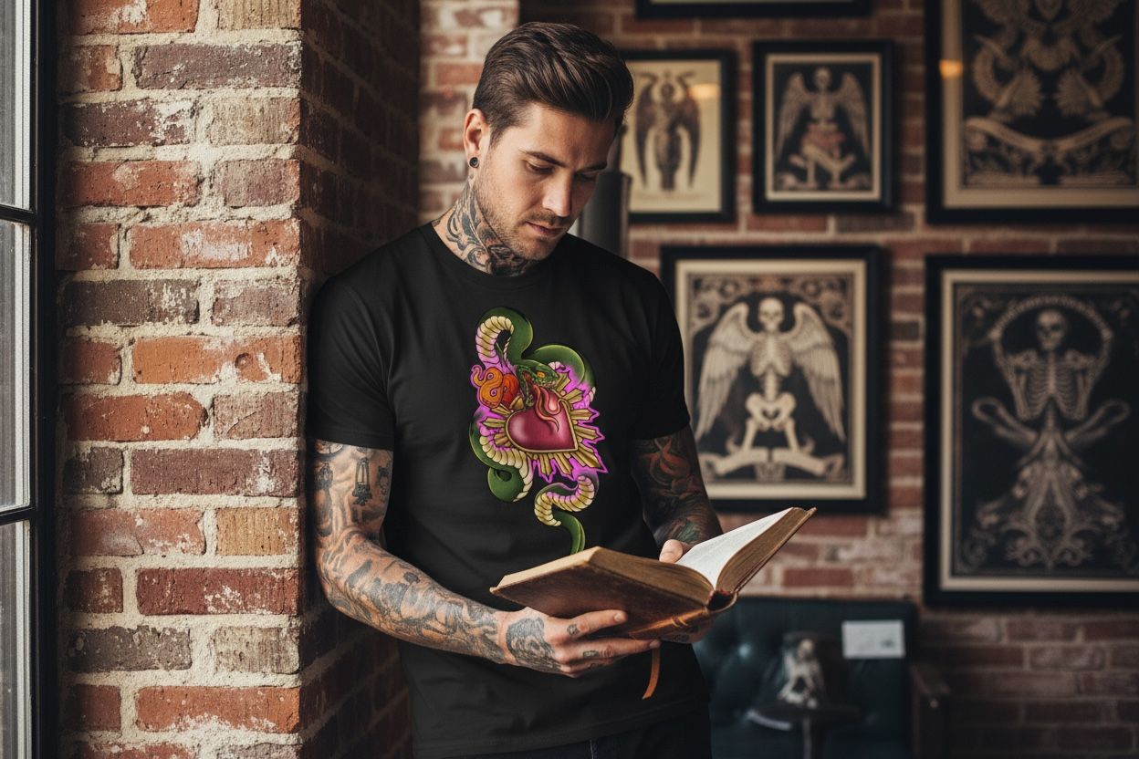 Snake Sacred Heart Unisex classic tee