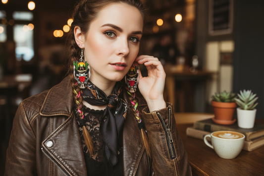 Cowgirl Outlaw Earrings - Western Sterling Silver Drop Earrings | Boho Jewelry