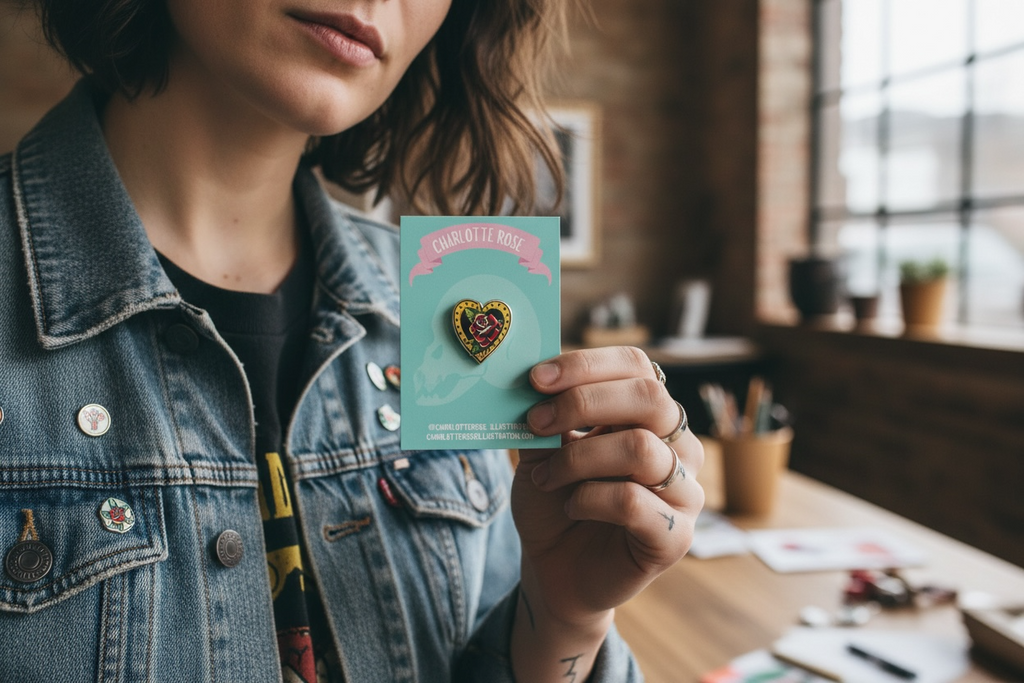 Trad Rose pin badge