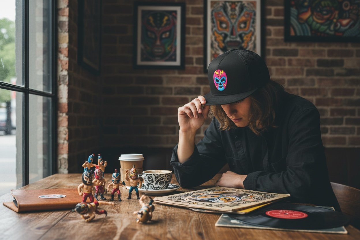 Luchador Mask Trucker Cap