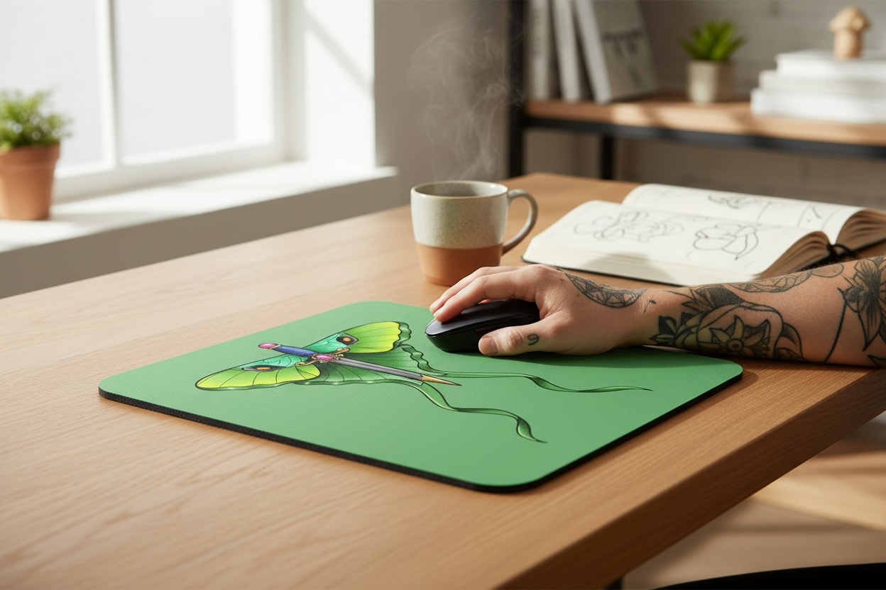 Moth & Dagger Mouse pad